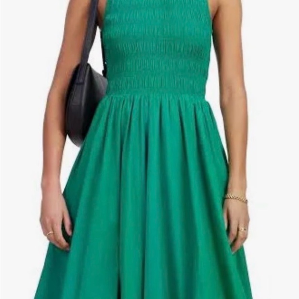 Madewell The Melody Bubble-Hem Smocked Midi Dress